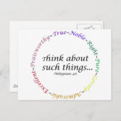 考えそんな…ピリピ4:8 ポストカード (正面/裏面)