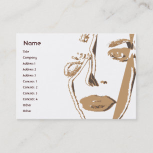 -考えているぽっちゃりしているブラウン 名刺