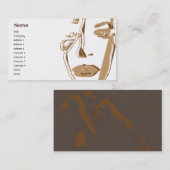 考えているブラウン-ビジネス 名刺 (正面/裏面)