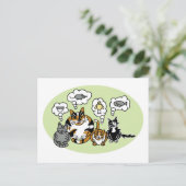 考えている猫たち ポストカード (スタンド正面)