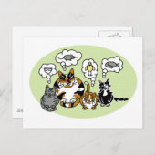 考えている猫たち ポストカード (正面/裏面)