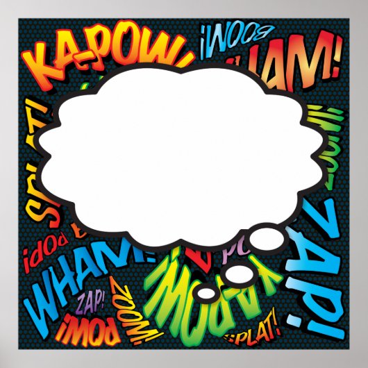 考えている ポップアート Comic Book ポスター (正面)