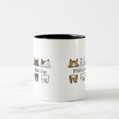 考えているPAWsitive -猫のミームのマグ ツートーンマグカップ (中央)