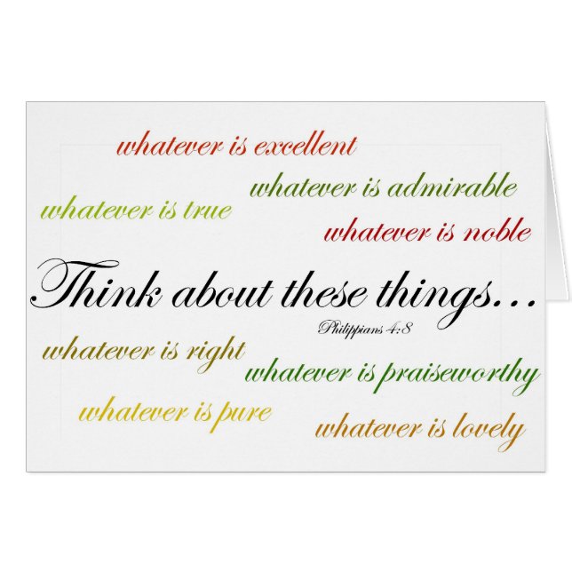 考えて下さいそのような事について… Philippiansの4:8 (正面横)