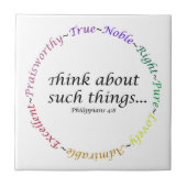 考えて下さいそのような事について… Philippiansの4:8 タイル (正面)