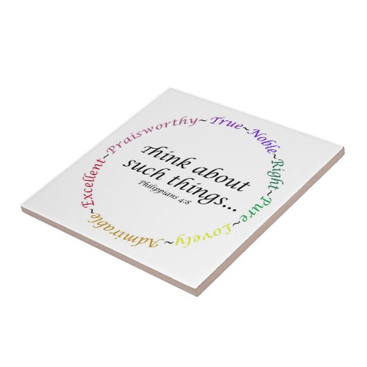 考えて下さいそのような事について… Philippiansの4:8 タイル (側面)