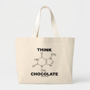 考えて下さいチョコレート(テオブロミンの分子化学)を ラージトートバッグ