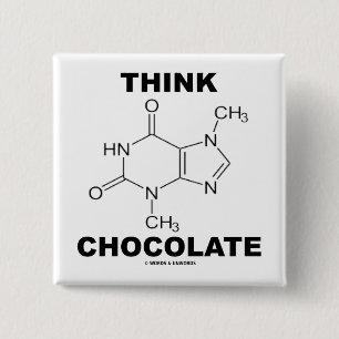 考えて下さいチョコレート(テオブロミンの分子化学)を 缶バッジ