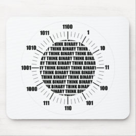 考えて下さい二進時計(ギークのユーモア)を マウスパッド
