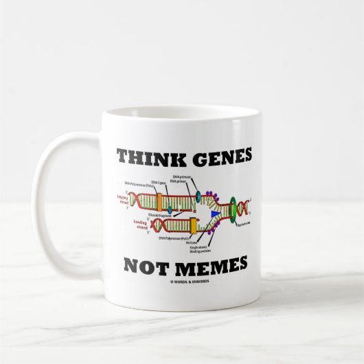 考えて下さい遺伝子のないミーム(DNAの写し)を コーヒーマグカップ (左)