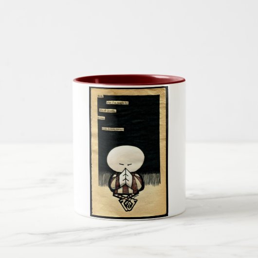 考えて下さい… ビスケットのバレルのマグ ツートーンマグカップ (中央)