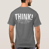 考えて下さい! Tシャツ (裏面)