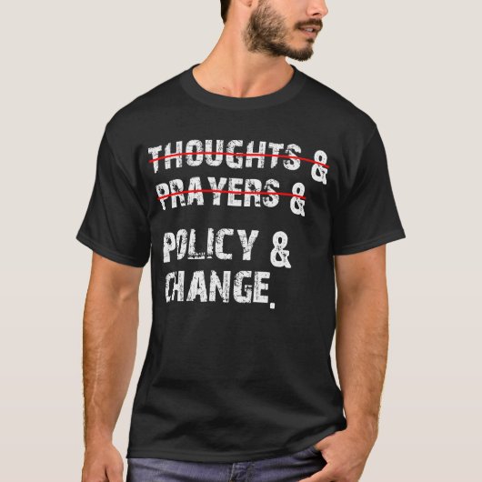 考えと祈りの言葉、ポリシーと変動揺して更 Tシャツ (正面)