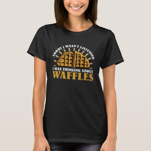 考えについて食べ物Wafflesホビーシェフグルメ Tシャツ (正面)