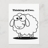 考えのエウ子羊のかわいい漫画 ポストカード (正面)