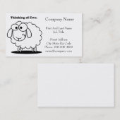 考えのエウ子羊のかわいい漫画 名刺 (正面/裏面)