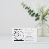 考えのエウ子羊のかわいい漫画 名刺 (スタンド正面)