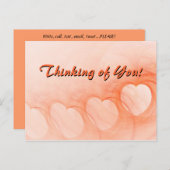 考えのオレンジ色のハート抽象芸術 ポストカード (正面/裏面)