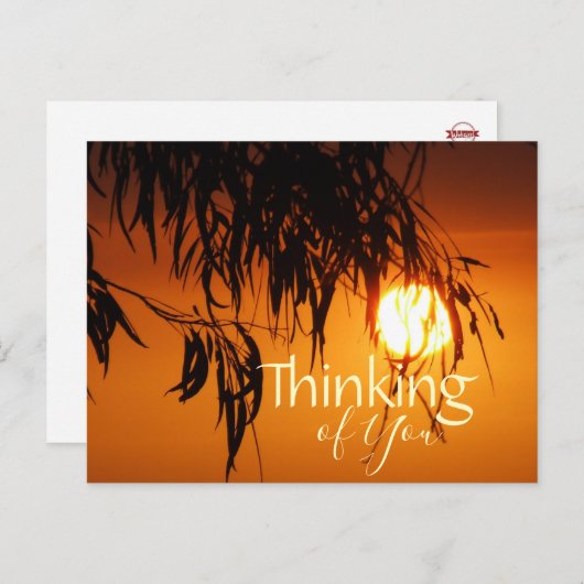 考えのサンセットグローリーポストカードテンプレート ポストカード (正面/裏面)