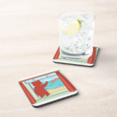 考えのテディ・ベアの恋しく思可愛いアート コースター (右側)