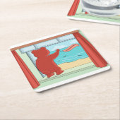 考えのテディ・ベアの恋しく思可愛いアート スクエアペーパーコースター (アングル)