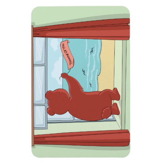 考えのテディ・ベアの恋しく思可愛いアート マグネット (縦)