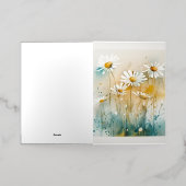 考えのデイジー 箔グリーティングカード (外側レイダウン)