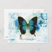 考えのブルーバタフライビクトリアンスタイル ポストカード (正面/裏面)