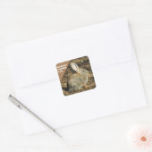 考えのユーモアブラウンバニー写真動物 スクエアシール (封筒)