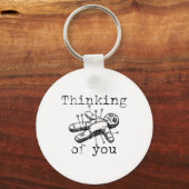 考えのヴィンテージおもしろいブードゥー人形 キーホルダー (正面)