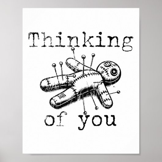 考えのヴィンテージおもしろいブードゥー人形 ポスター (正面)