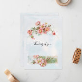 考えのヴィンテージ春の花 ノートカード (正面/裏面インサイチュ)