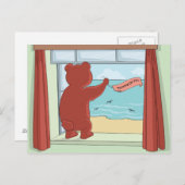 考えの可愛いテディ恋しく思ベア ポストカード (正面/裏面)