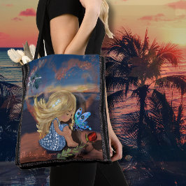 考えの小さな女の子 トートバッグ