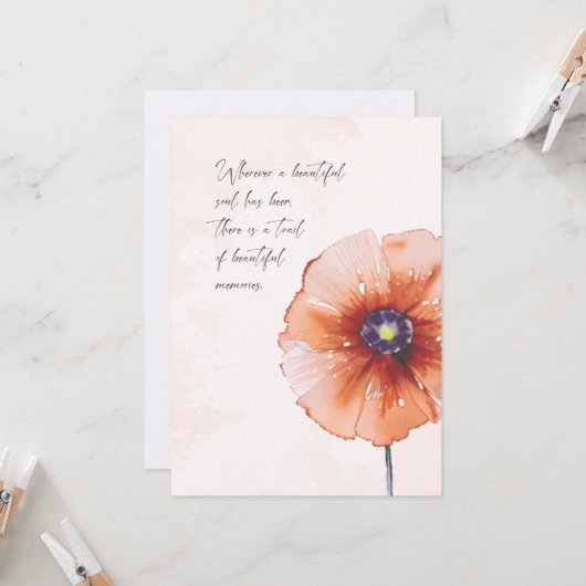 考えの悔やみや弔慰記念日 カード (正面/裏面インサイチュ)