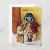 考えの愛のサンタ雪だるま ポストカード (正面/裏面)