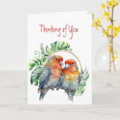 考えの愛カラフル鳥 カード (黄色い花)