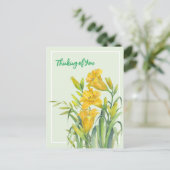 考えの水の色の黄色の日のユリ ポストカード (スタンド正面)