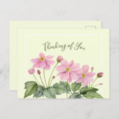 考えの水の色ピンクのア日本のネモン ポストカード (正面/裏面)