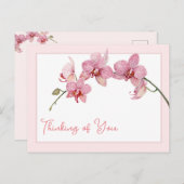 考えの水の色ピンクの蛾の蘭 シーズンポストカード (正面/裏面)