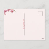 考えの水の色ピンクの蛾の蘭 シーズンポストカード (裏面)