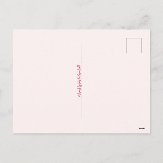 考えの水の色ピンクアジサイのレース シーズンポストカード (裏面)