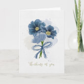 考えの水彩花の花束 カード (正面)