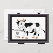 考えの牛はがき ポストカード (正面/裏面)