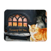 考えの猫 マグネット (横)