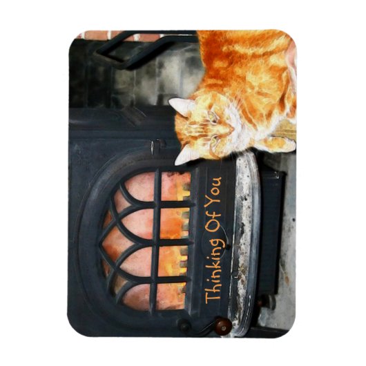 考えの猫 マグネット (縦)