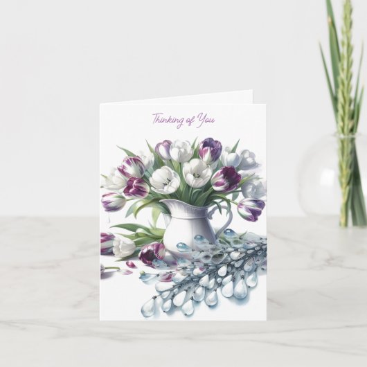 考えの白いチューリップカード カード (正面)