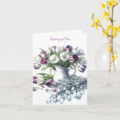 考えの白いチューリップカード カード (黄色い花)