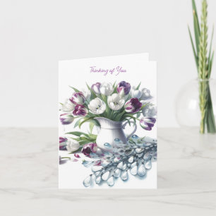 考えの白いチューリップカード カード