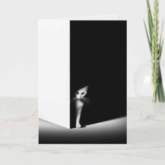 考えの白猫の影 カード (正面)